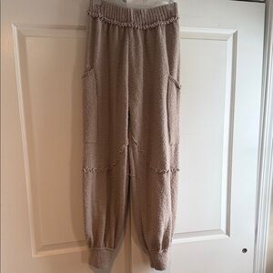 SHEIN Beige Cozy Knit Jogger Pants